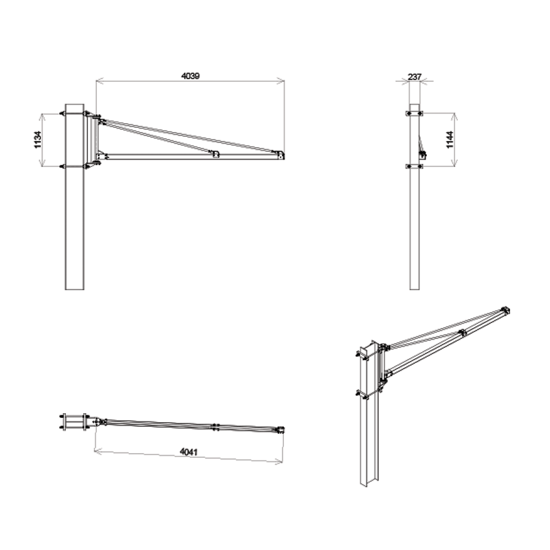 Wall-Mounted Jib Crane 4M 250